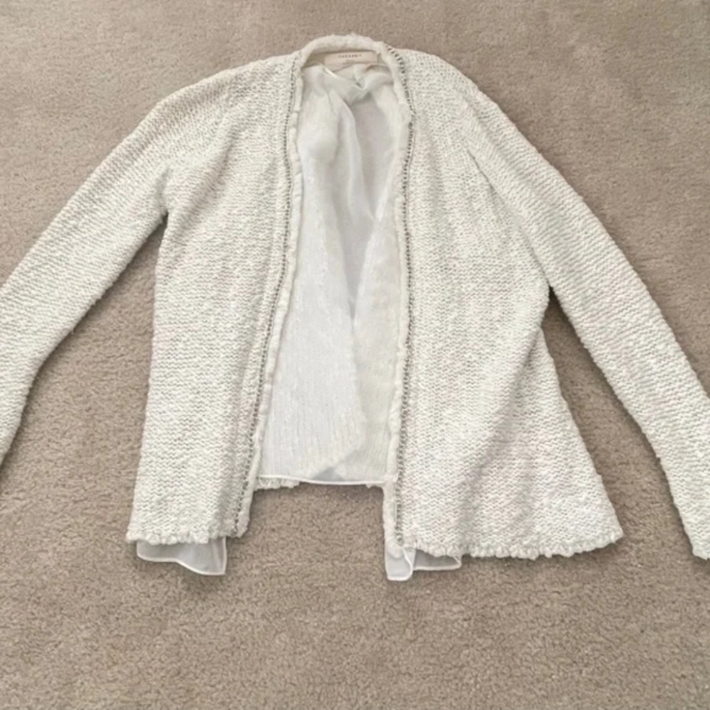 Zara Knit White Cardigan